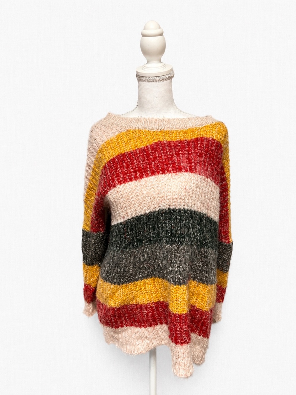 Cozy Multicolor Stripe Knit Sweater - Women